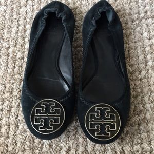 Tory Burch Black Suede Reva Flats